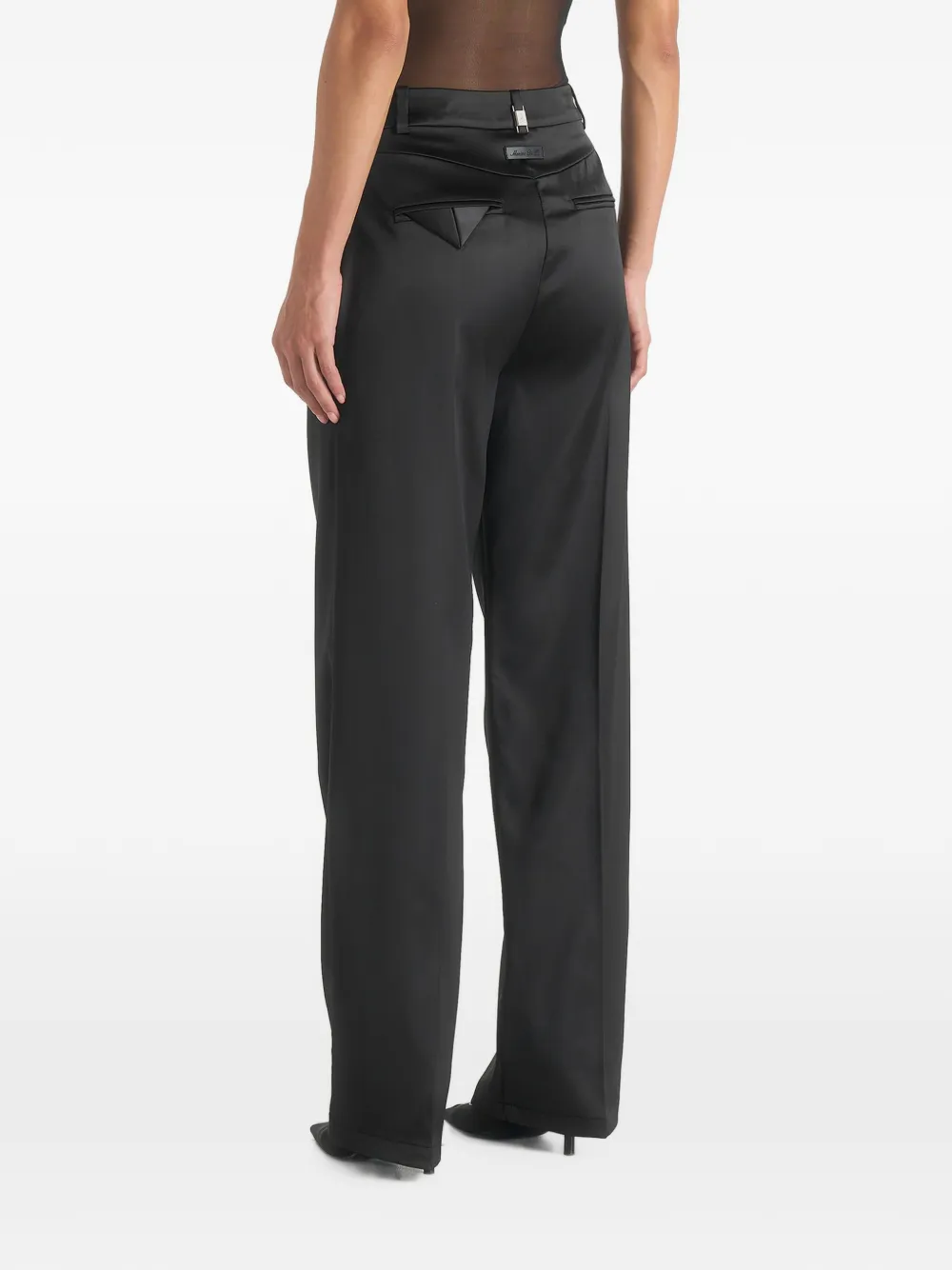 Manière De Voir Julie satijnen broek met plooien Zwart