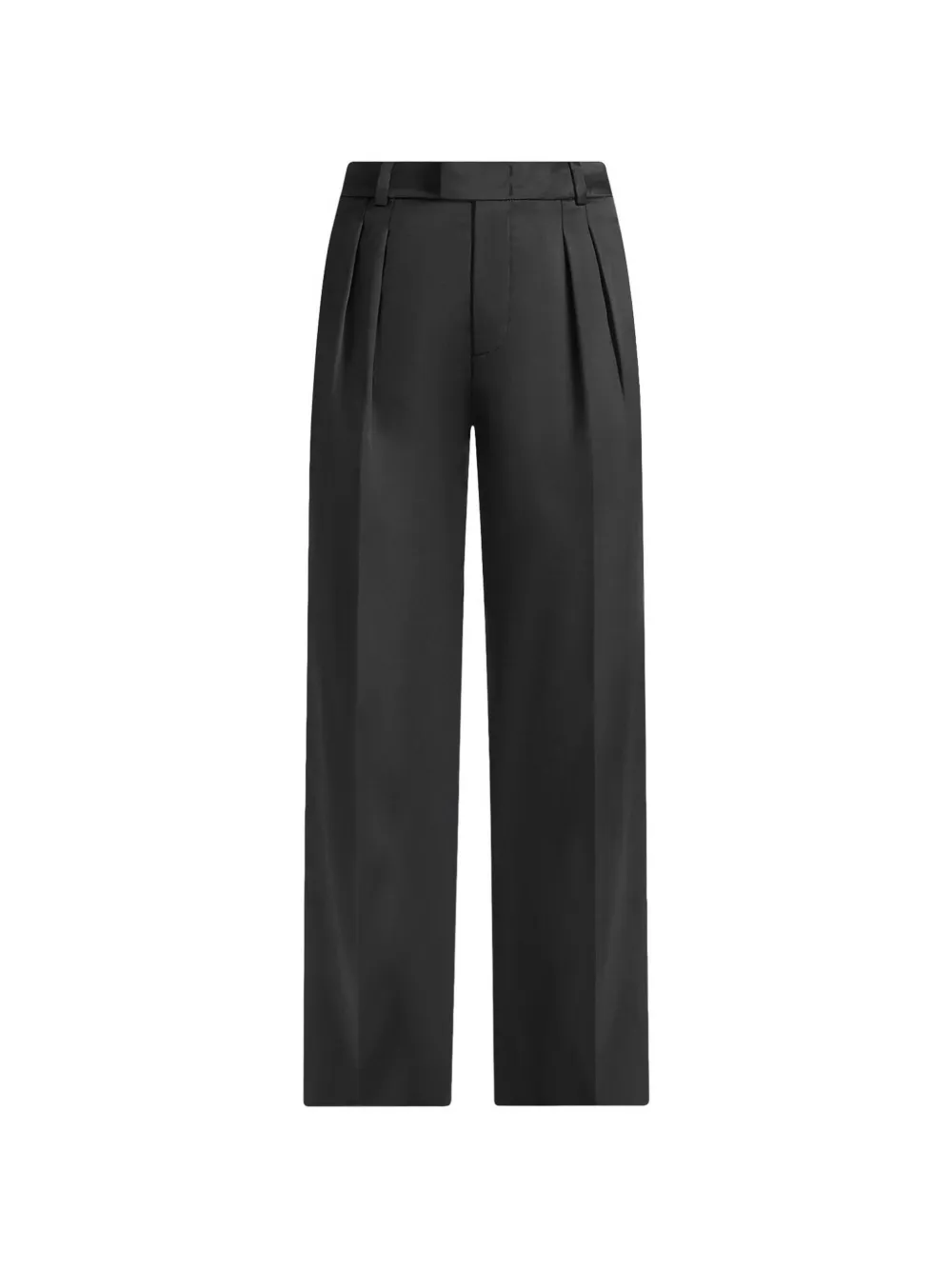 Manière De Voir Julie in black satin twin-pleat trousers - Nero
