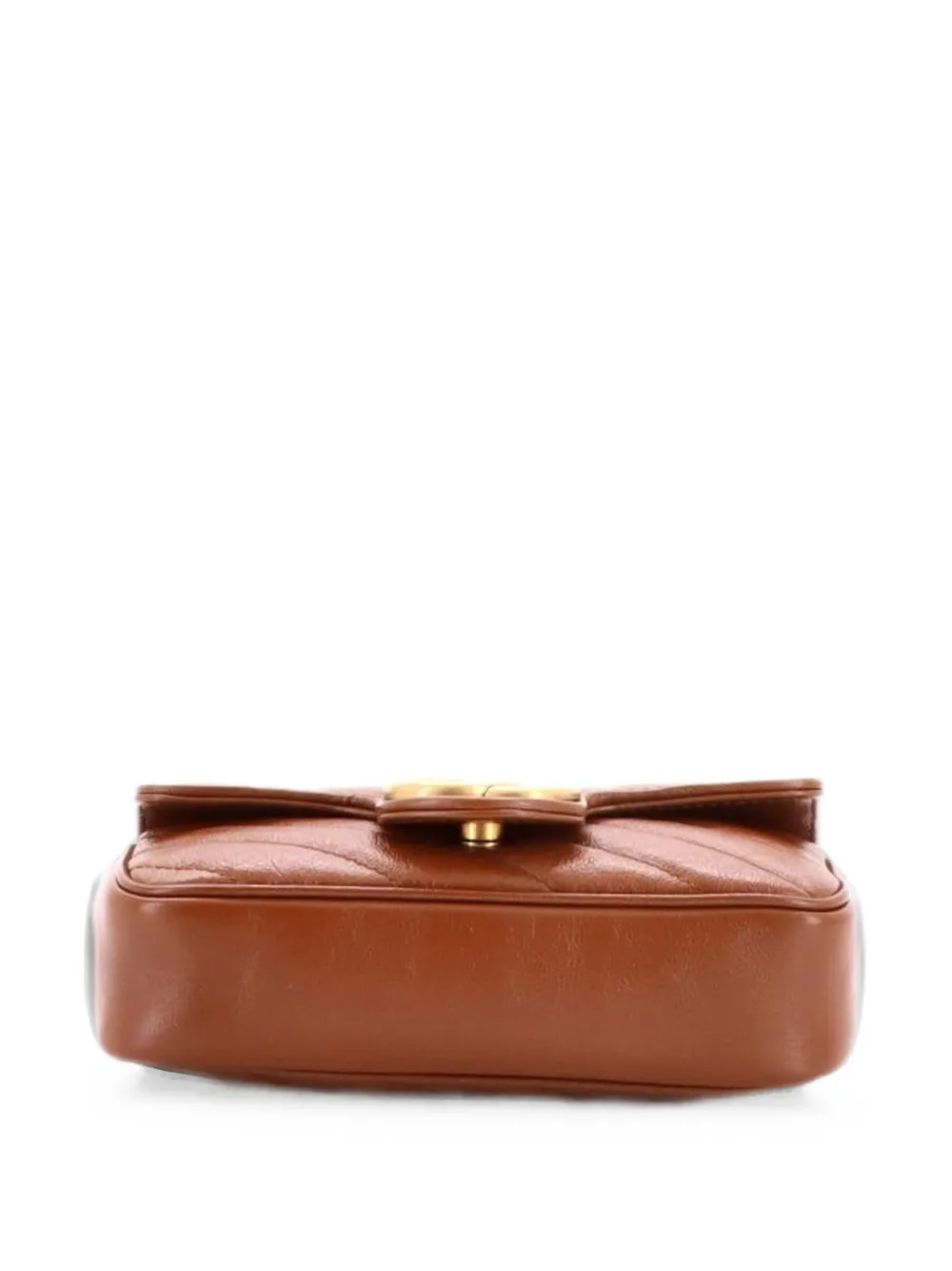 Gucci Pre-Owned GG Marmont Flap Bag Diagonal Quilted Leather Super Mini crossbody bag - Braun