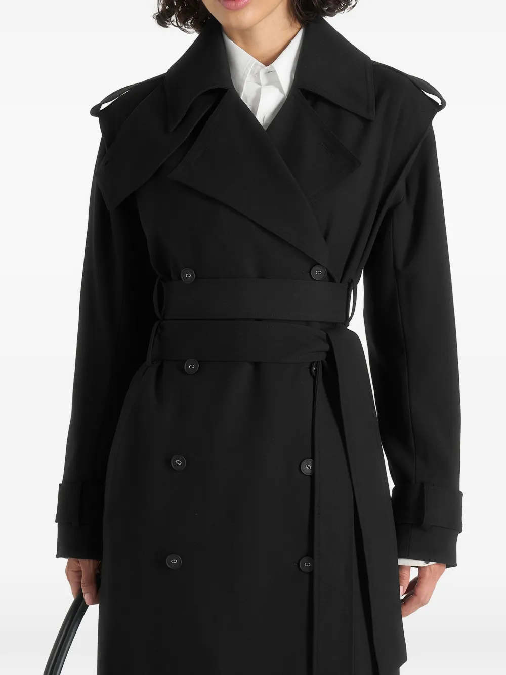 Manière De Voir Esther trenchcoat met dubbele riem Zwart