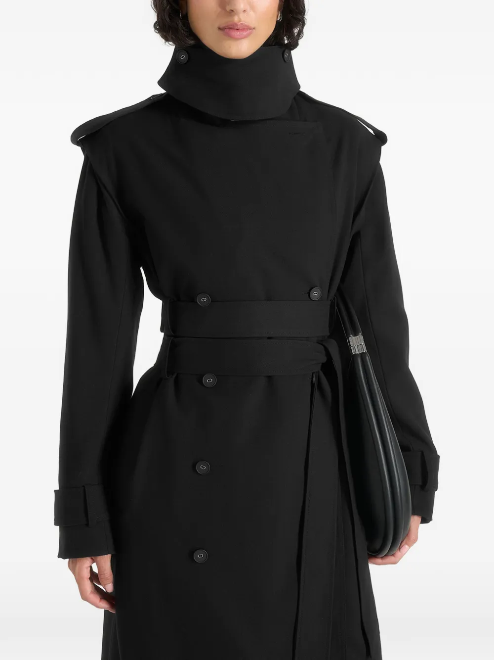 Manière De Voir Esther trenchcoat met dubbele riem Zwart