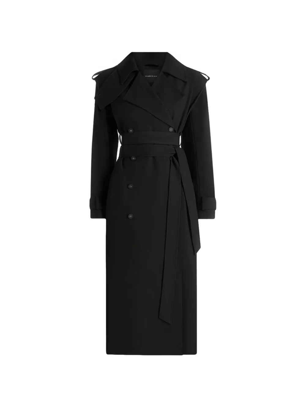 Manière De Voir Esther in black tailored trench coat with double belt - Schwarz