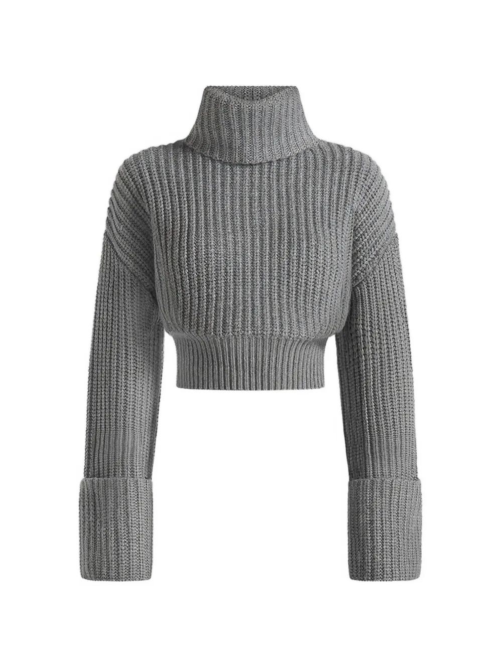 Manière De Voir Amaya - roll neck knit jumper with cuffs - grey - Grigio