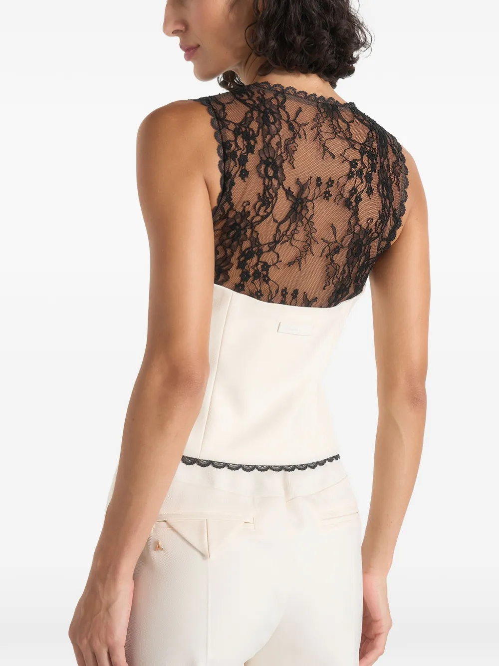 Manière De Voir Veronica gilet met kant Wit