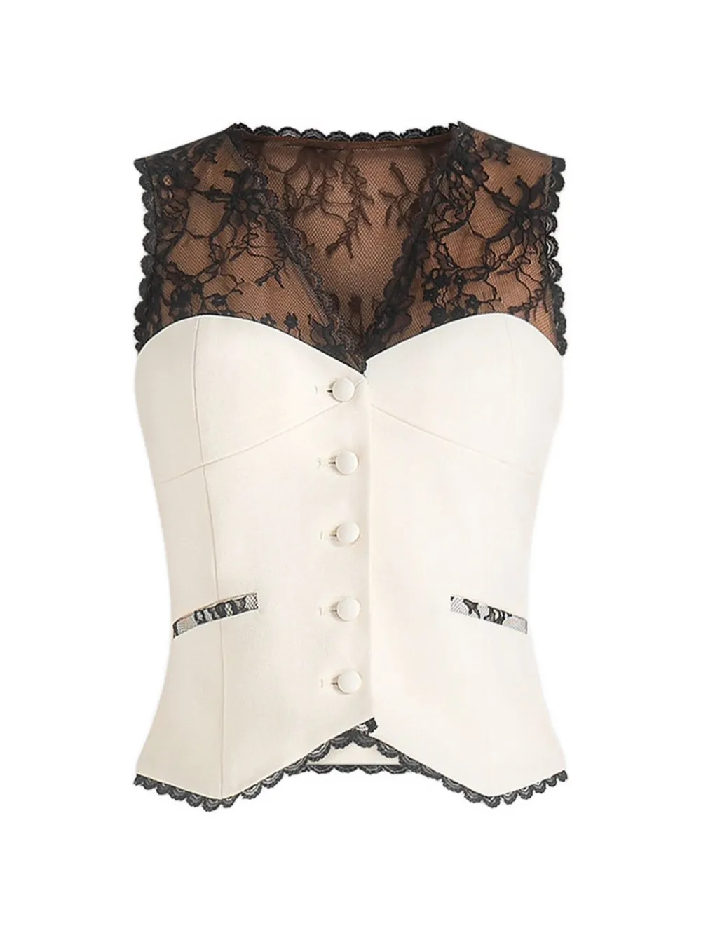 Manière De Voir Veronica lace tailored corset waistcoat - Bianco