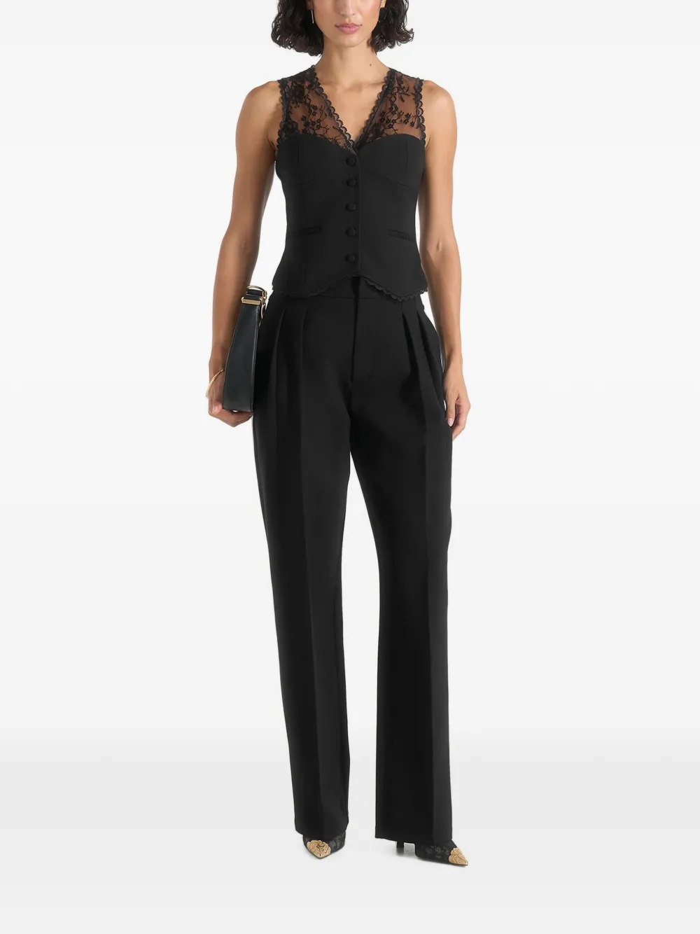 Manière De Voir Veronica gilet met kant Zwart