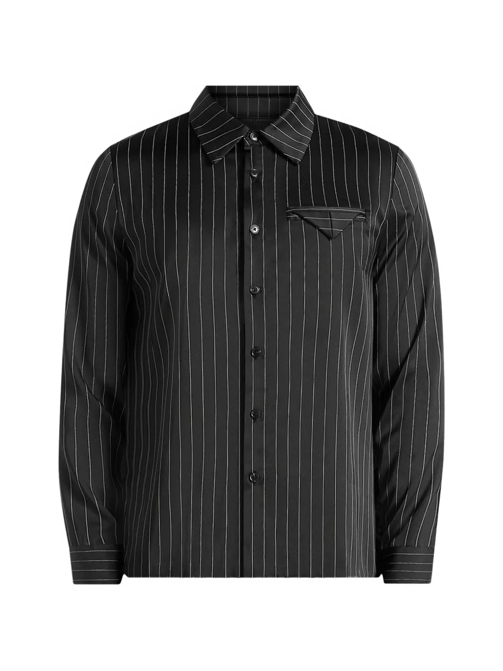 Manière De Voir Elian Slim-Fit-Hemd aus Satin mit Nadelstreifen - Schwarz