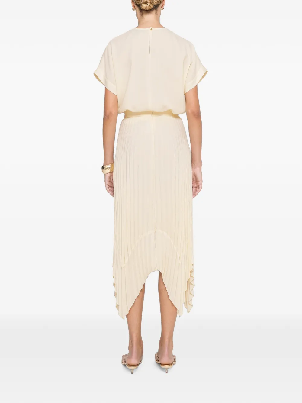 NISSA Midi-plooirok Beige