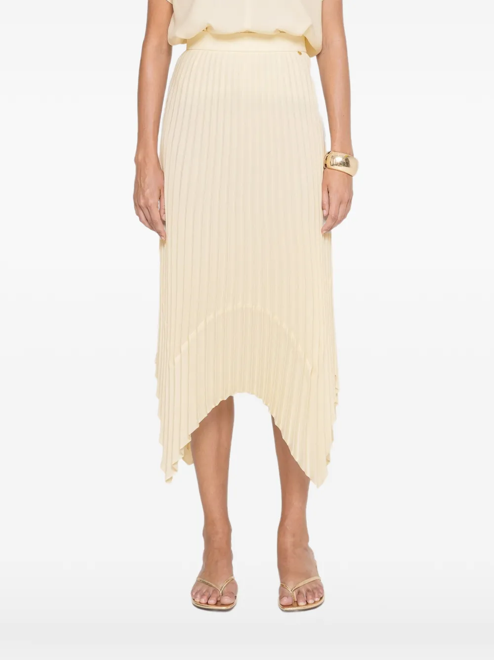 NISSA pleated midi skirt - Toni neutri