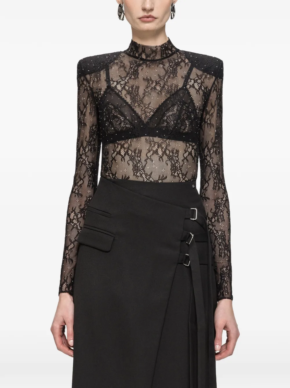 NISSA lace bodysuit - Nero