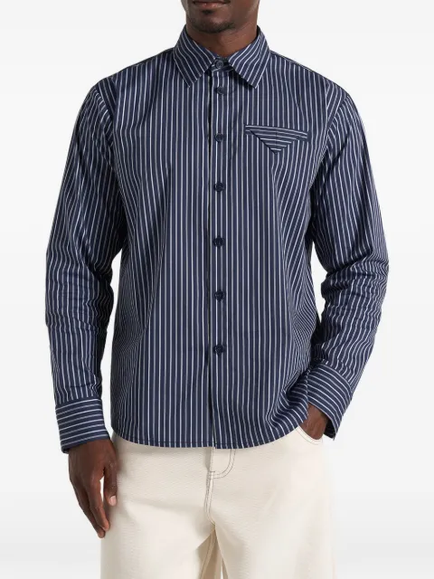 Manière De Voir Ronnie in navy pinstripe long sleeve shirt