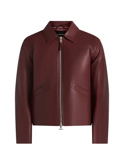 Manière De Voir Yves in wine red minimal leather jacket