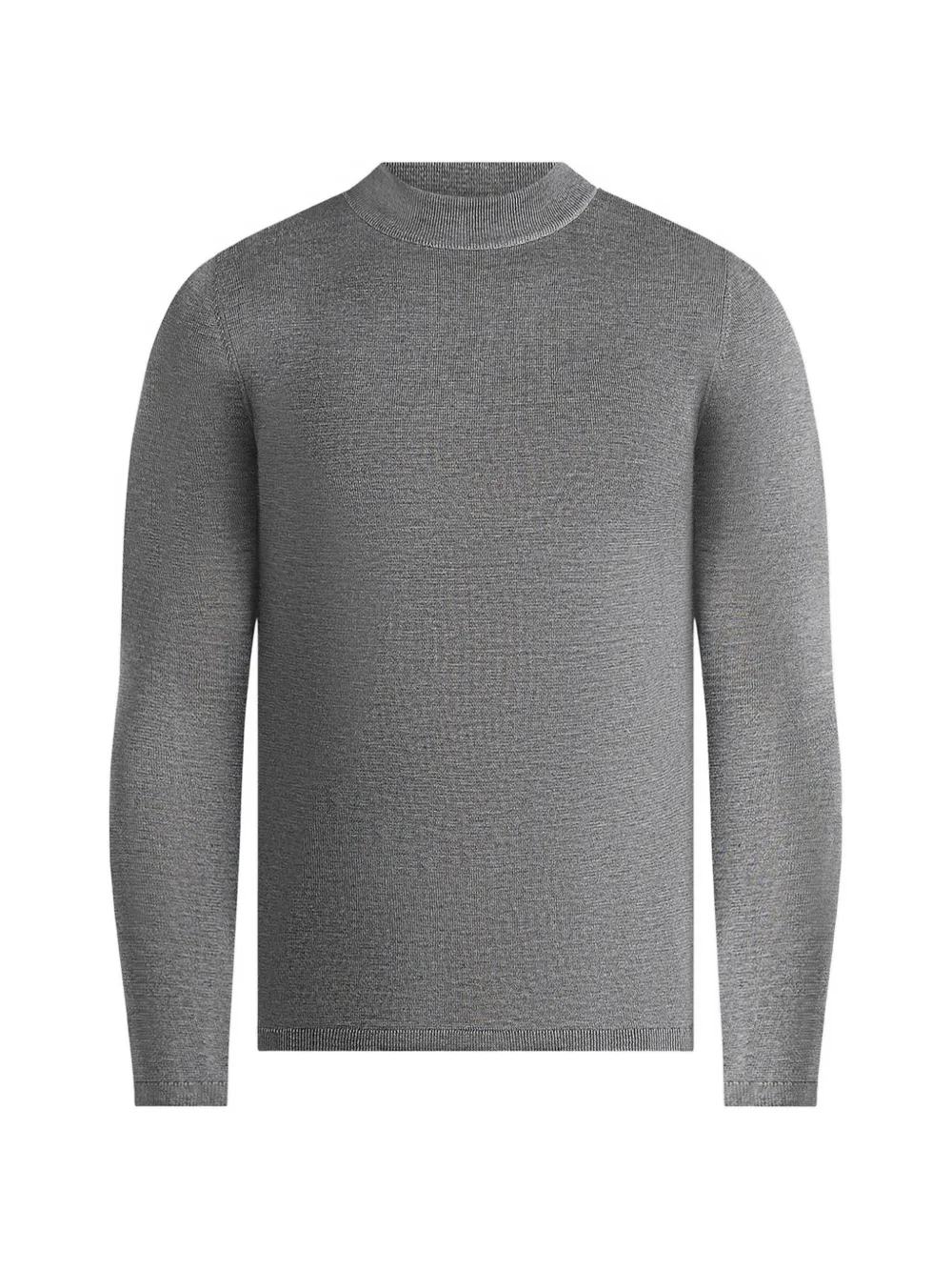 Manière De Voir KW003 in grey fitted mock neck wool-blend jumper - Grigio