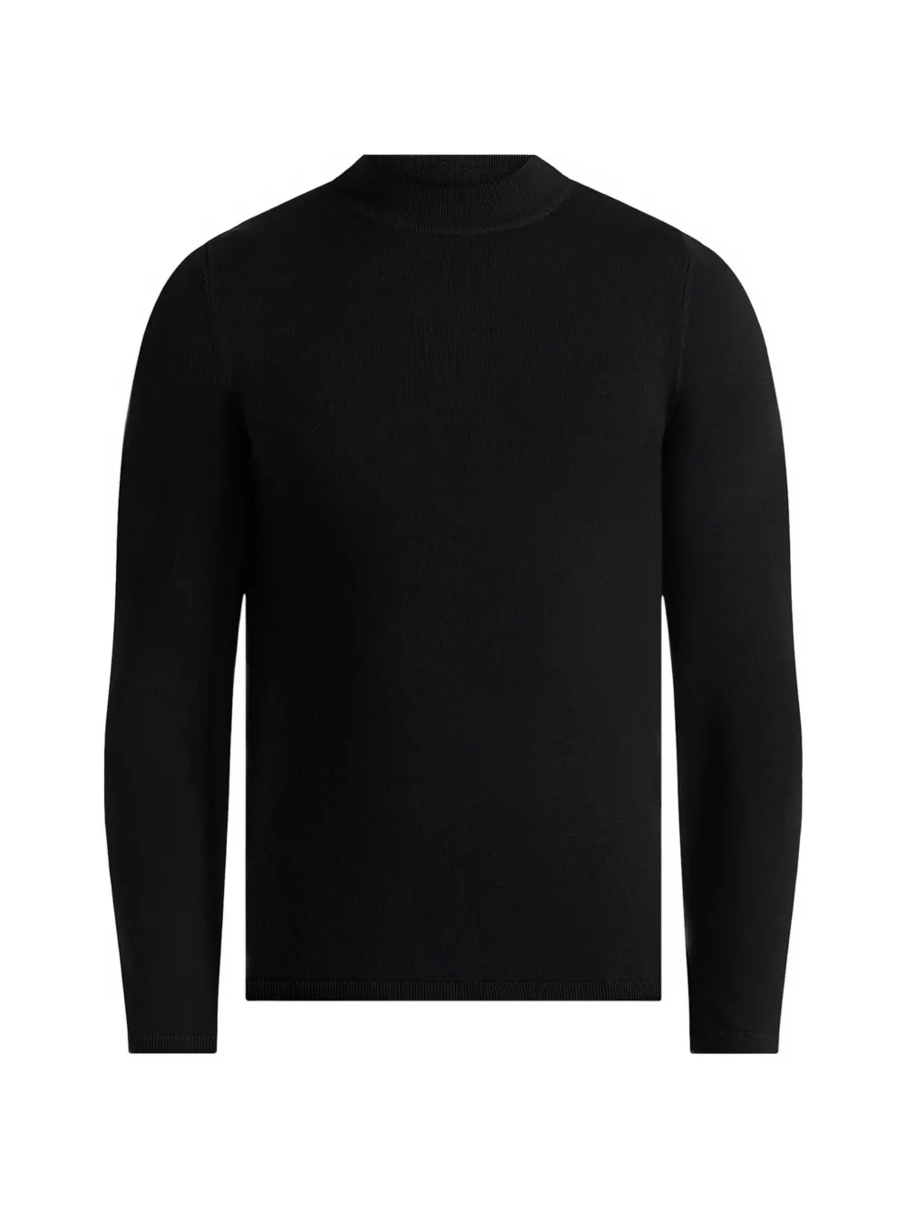 Manière De Voir KW003 in black fitted mock neck wool-blend jumper - Schwarz