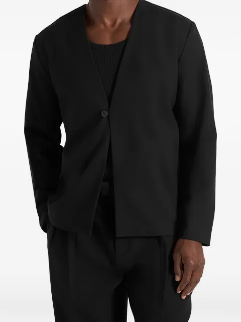 Manière De Voir Alex in black minimal kimono wool-blend blazer