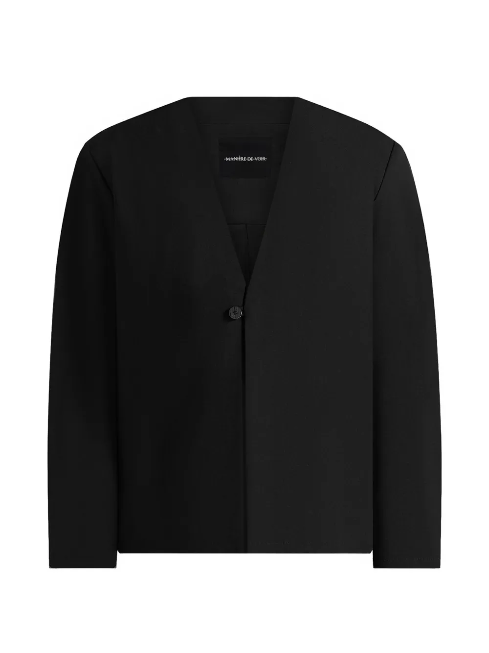 Manière De Voir Alex in black minimal kimono wool-blend blazer - Nero