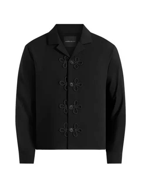 Manière De Voir Valen in black applique detail long sleeve shirt