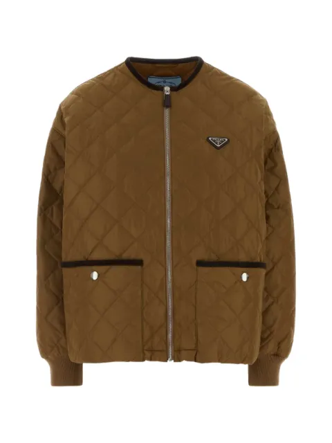 Prada quilted logo-plaque jacket