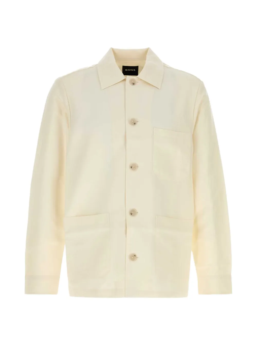 BOSS relaxed-fit overshirt in solid twill - Toni neutri