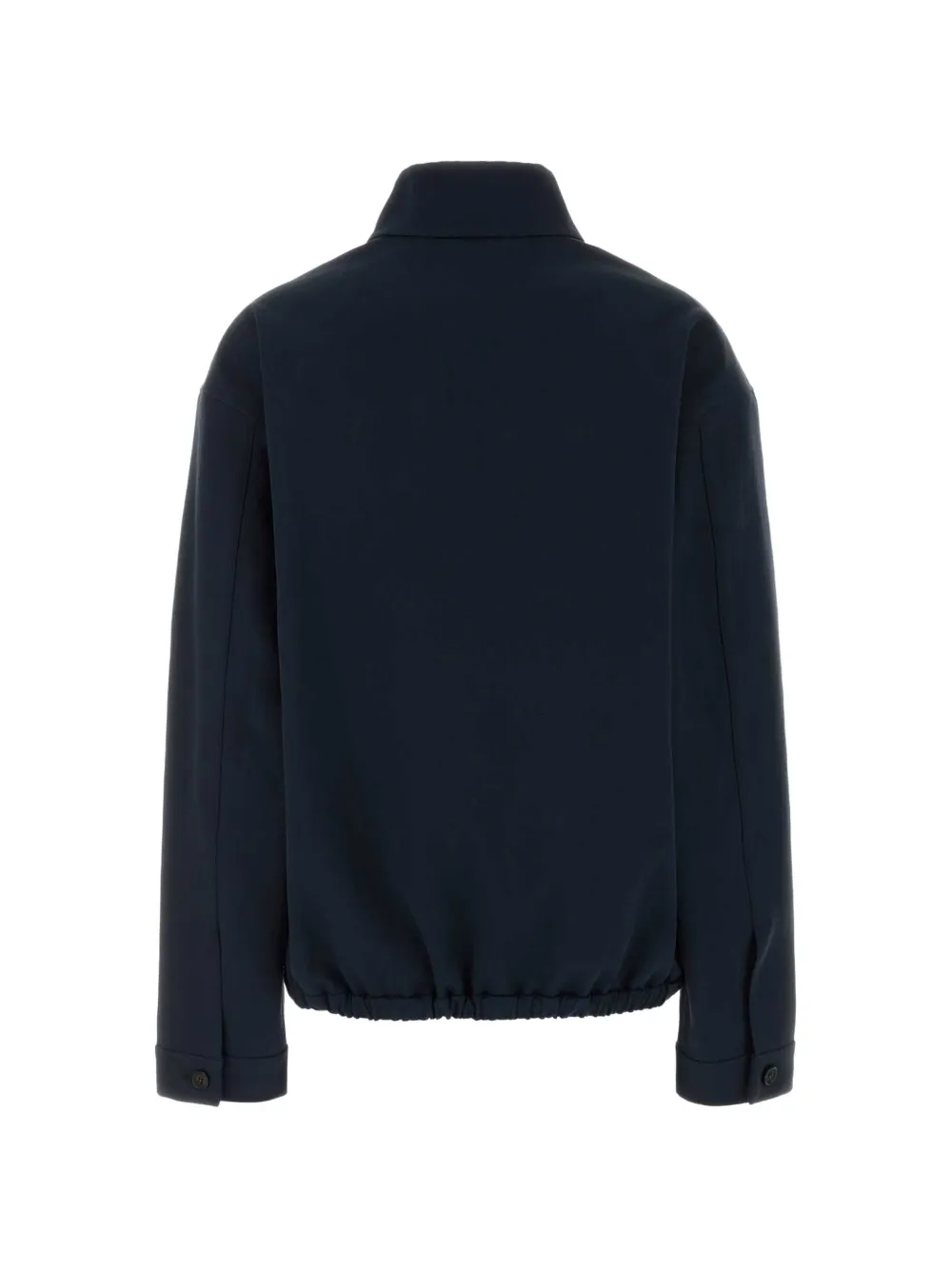 Miu logo-embroidered elasticated-hem jacket Blauw