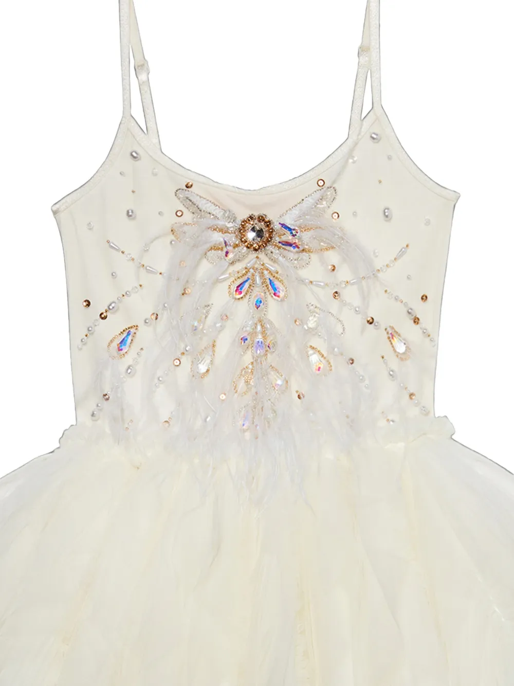 Tutu Du Monde White Swan gelaagde mini-jurk met tutu Wit