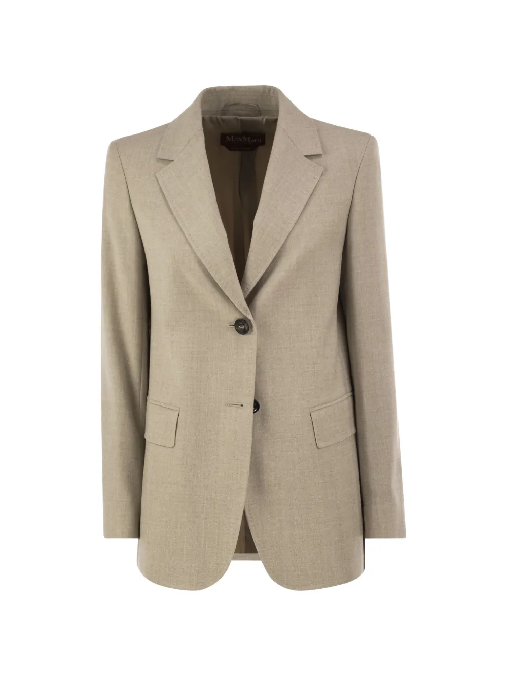 Max Mara single-breasted wool flannel blazer beige - Toni neutri