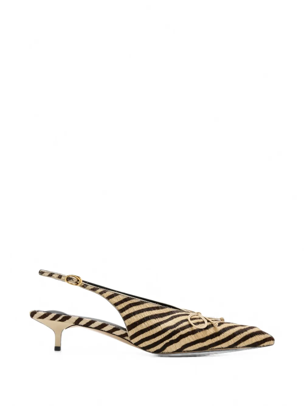 Jacquemus zebra-print bow-detail pumps - Neutrals