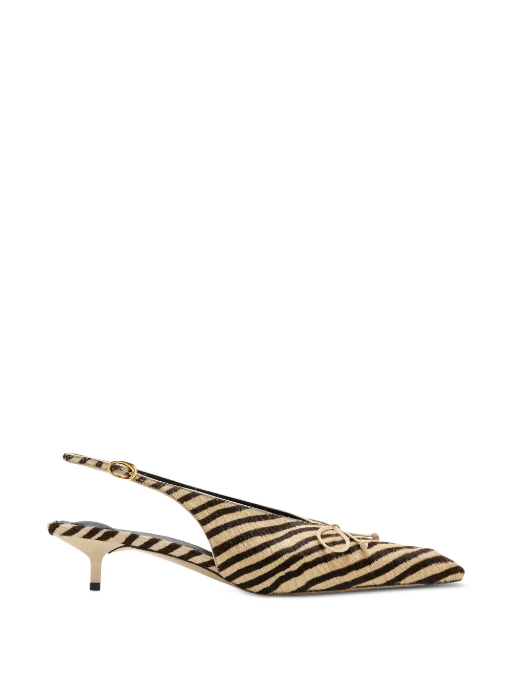 Jacquemus zebra-print bow-detail pumps - Neutrals