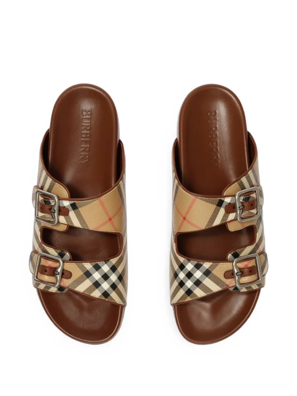 Burberry Check and leather Urchin sandals Beige