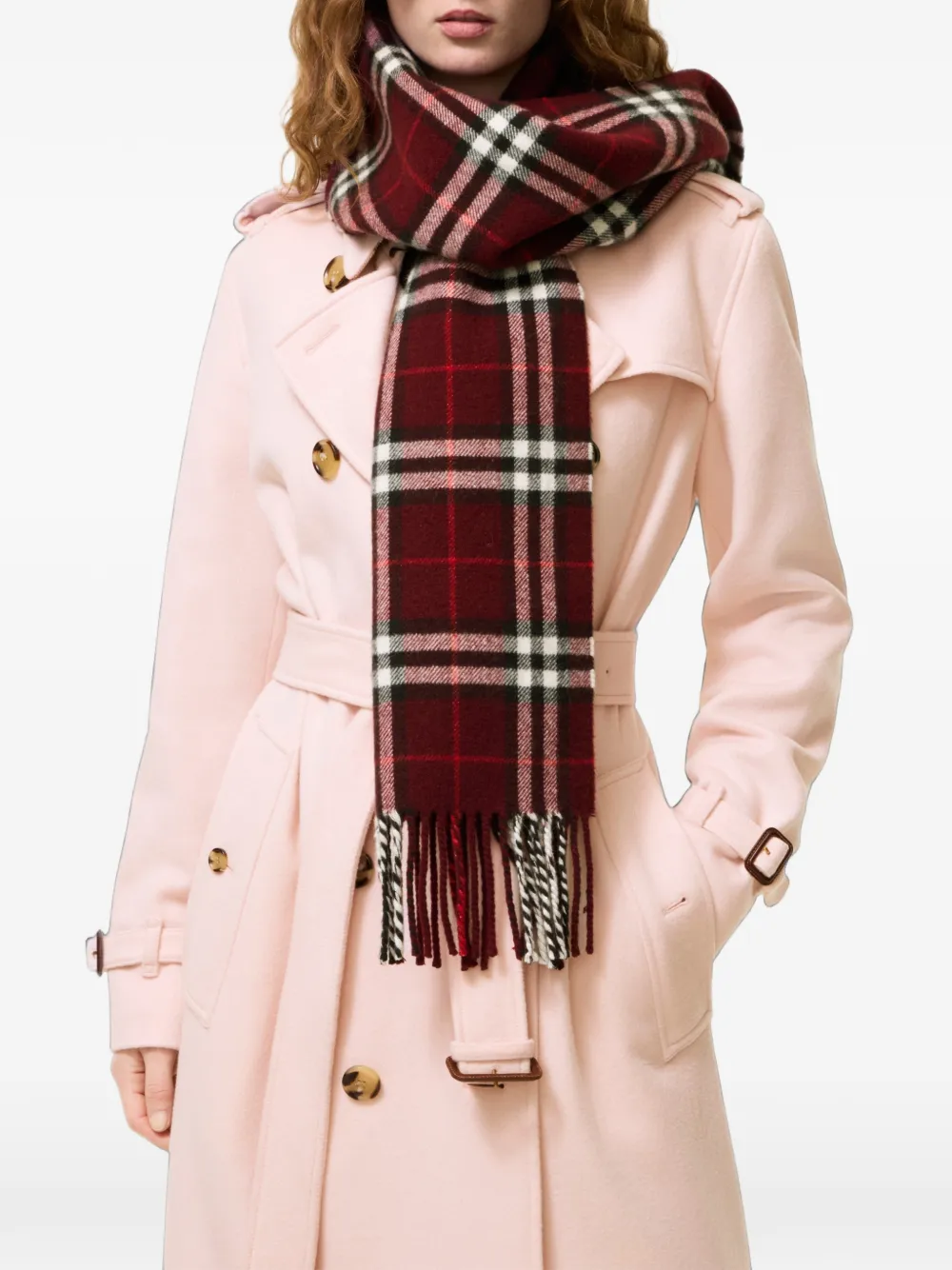 Burberry Sparkle Check kasjmier sjaal Rood