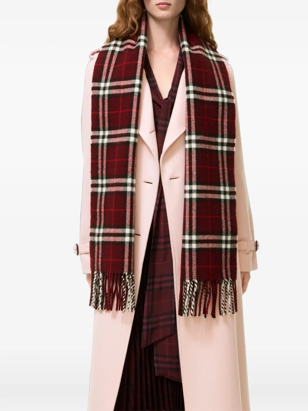 Burberry Sparkle Check kasjmier sjaal Rood