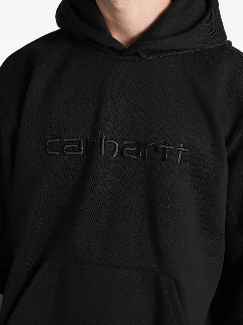 Carhartt WIP logo-embroidered hoodie Zwart