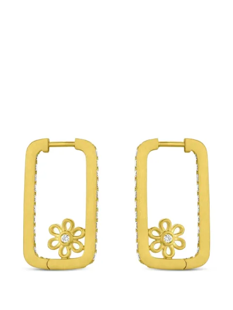 Leigh Maxwell diamond flower hoop earrings