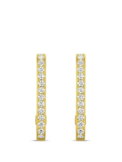 Leigh Maxwell pendientes de aro con motivo floral y diamantes