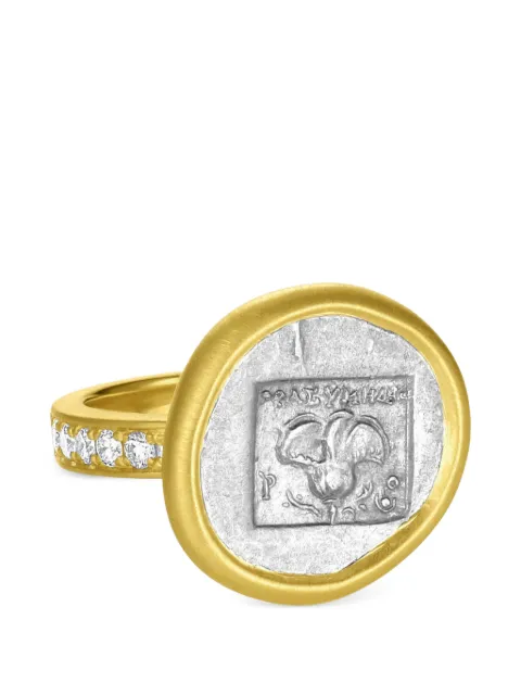 Leigh Maxwell diamond and ancient coin ring