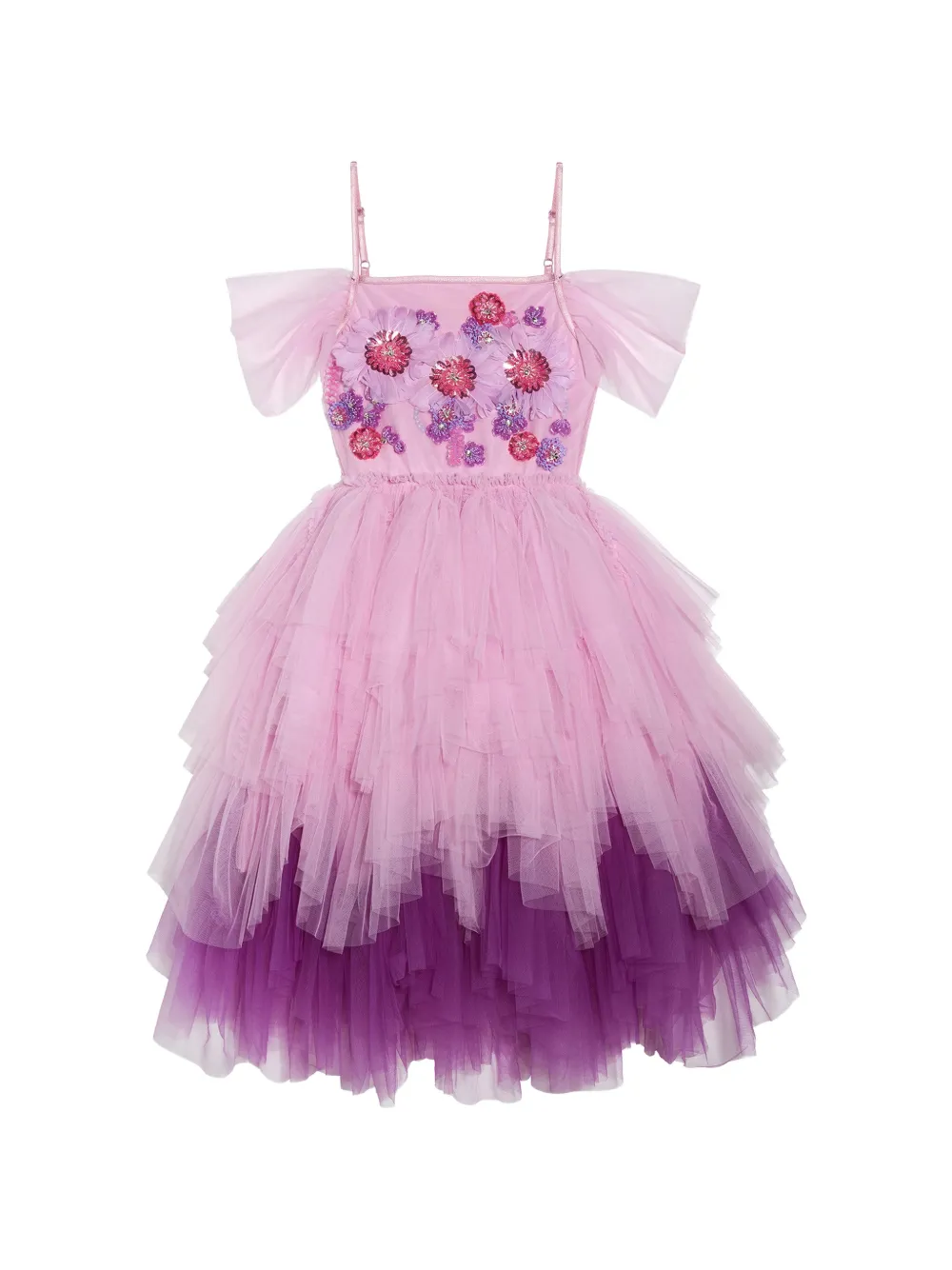 Tutu Du Monde Flower Fairy flower-embellished ruffled midi dress - Rosa