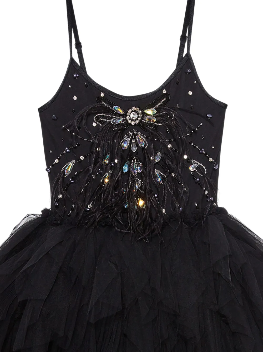 Tutu Du Monde Blaxk Swan gelaagde mini-jurk met tutu Zwart