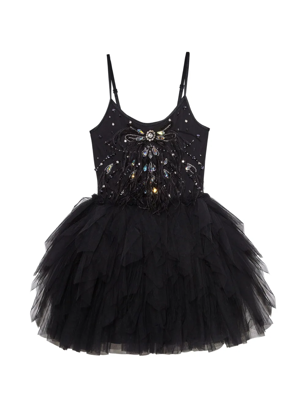 Tutu Du Monde Gestuftes Black Swan Minikleid mit Verzierung - Schwarz