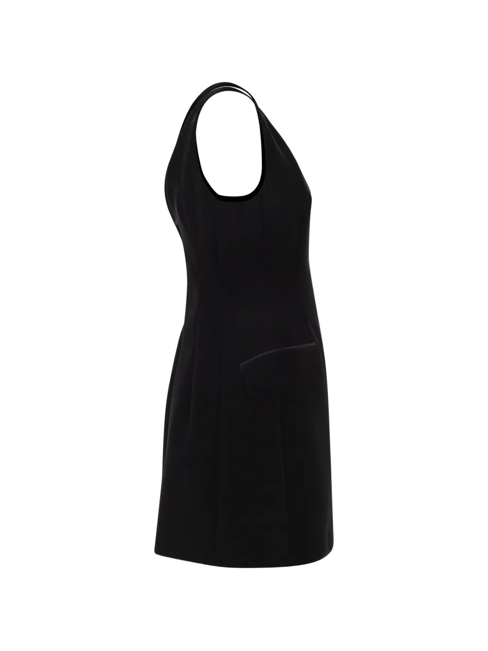 Sportmax TEFRITE mini-jurk met klepzak en V-hals Zwart