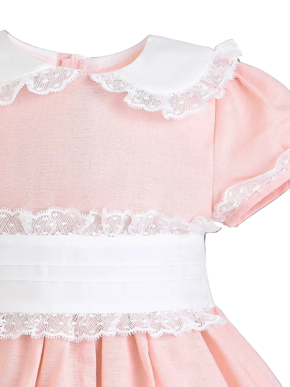 Tulleen Odette jurk met kanten afwerking en strik Roze