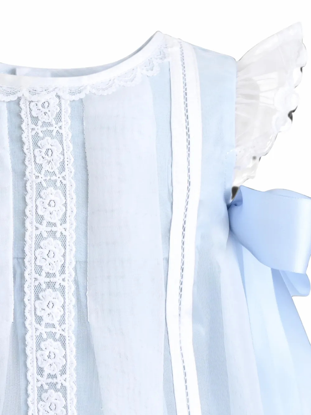 Tulleen Romilly satijnen jurk met strik Blauw