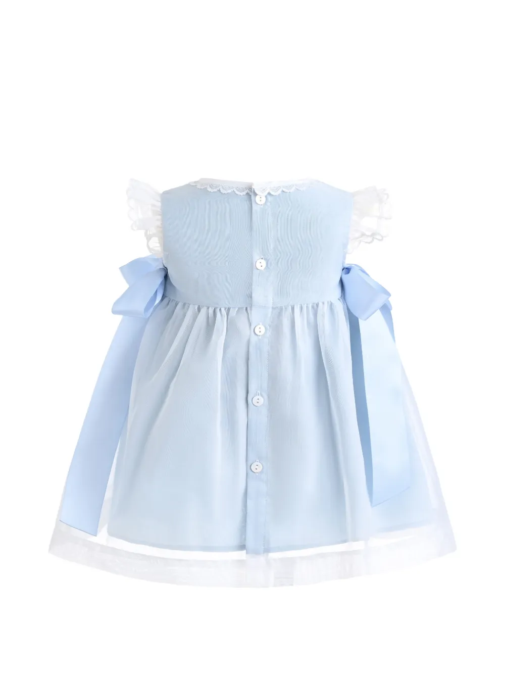 Tulleen Romilly satijnen jurk met strik Blauw