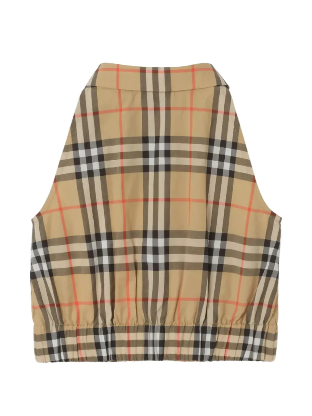 Burberry Kids Geruit cropped shirt Beige