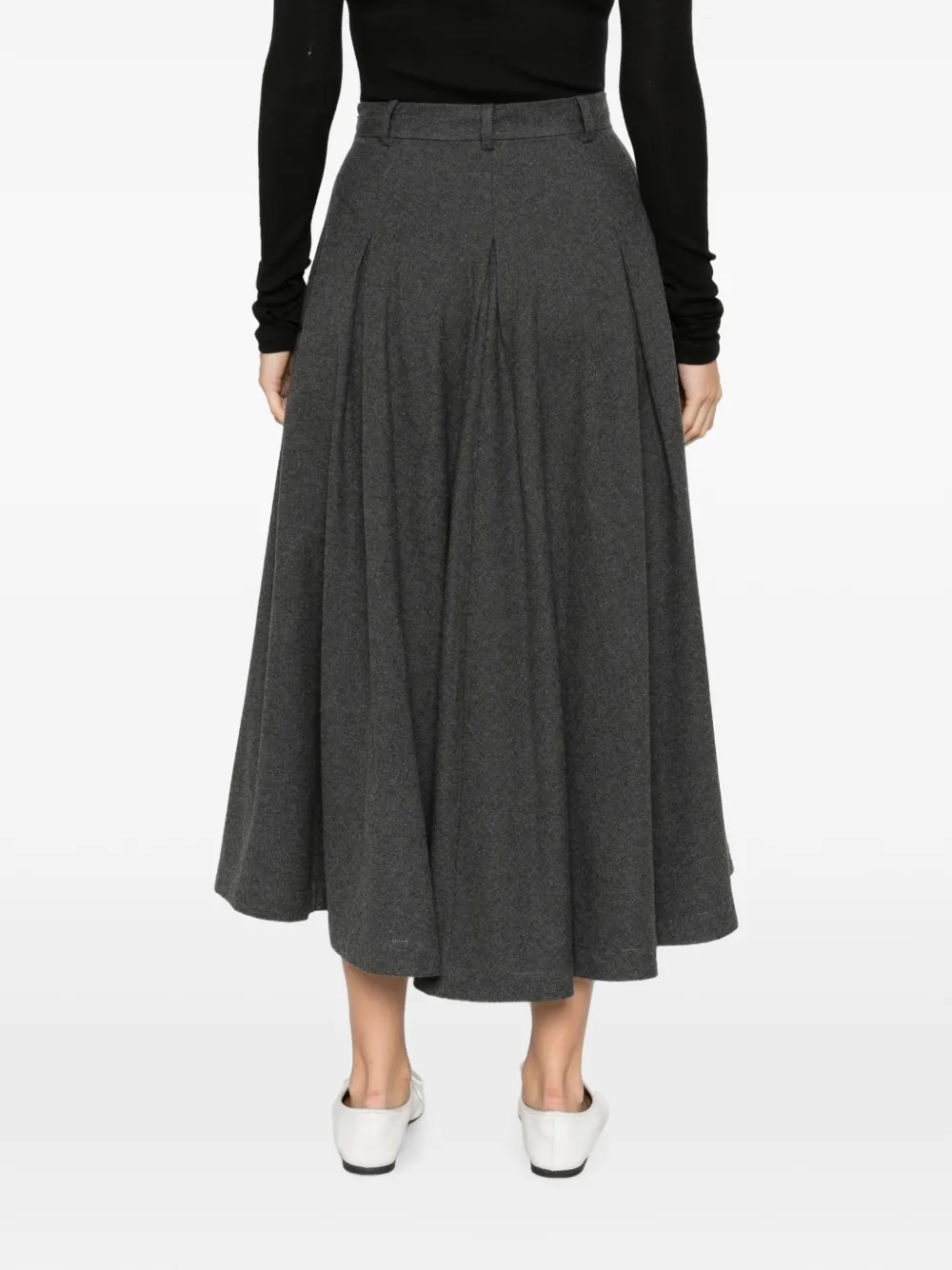 By Malene Birger Eden pleated A-line midi skirt Grijs