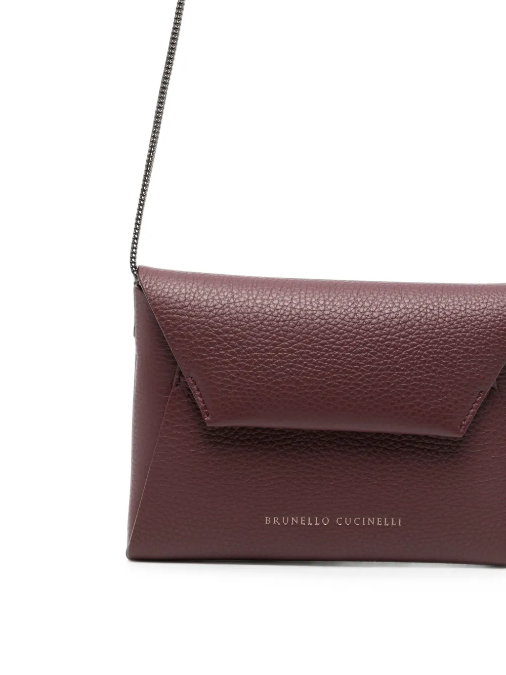 Brunello Cucinelli Duo crossbodytas van bewerkt leer met envelop-stijl Paars