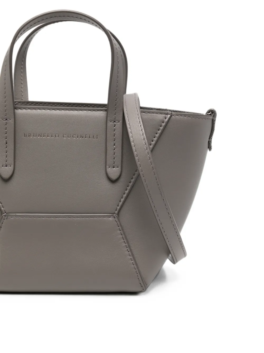 Brunello Cucinelli Duo leather tote bag Grijs