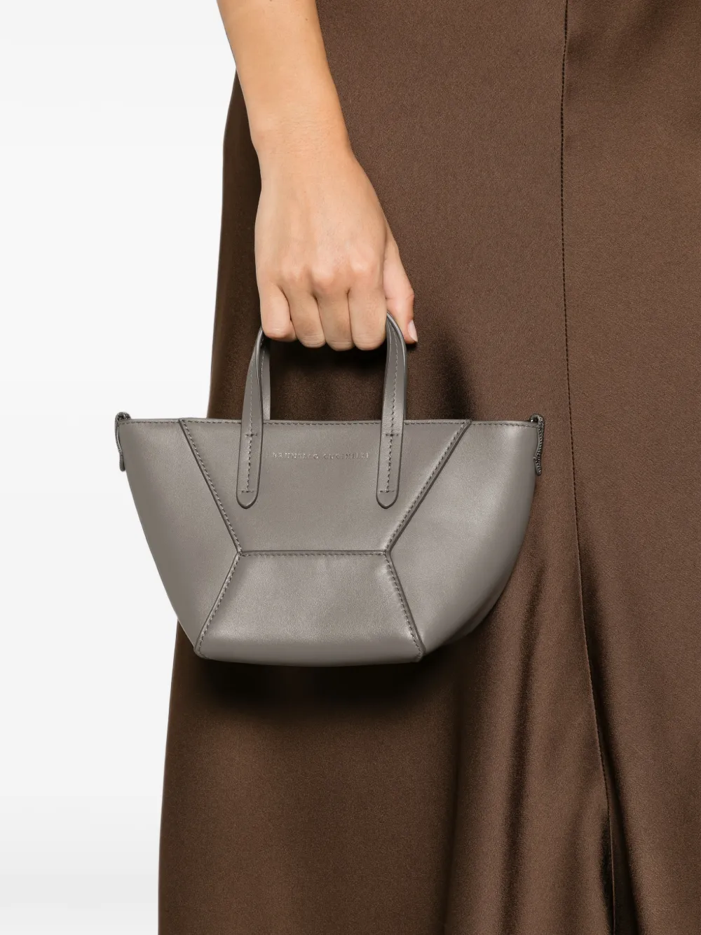 Brunello Cucinelli Duo leather tote bag Grijs