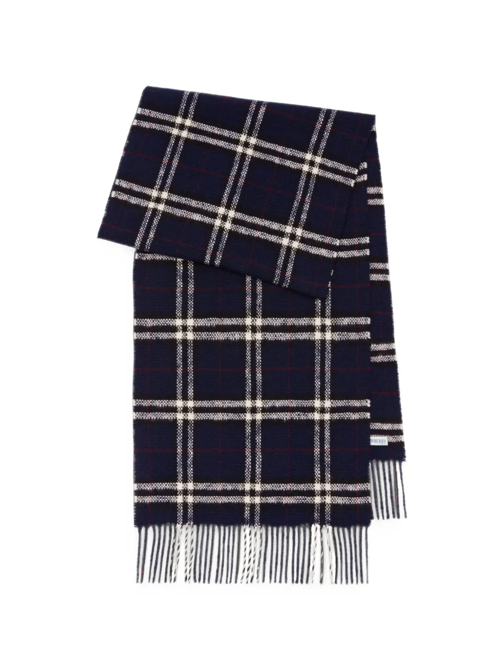 Burberry Geruite kasjmier wollen sjaal Blauw