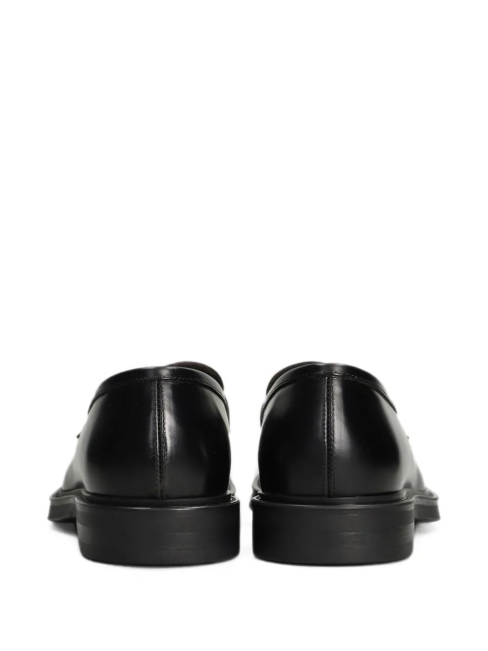 Green George leather penny loafers Zwart