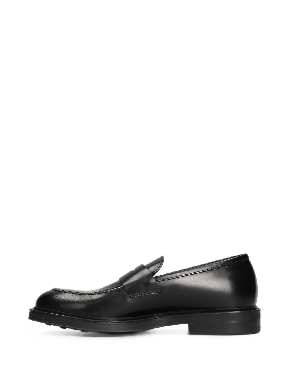 Green George leather penny loafers Zwart